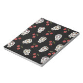 RAB Rockabilly Sugar Skulls Cherries on Black Notitieblok (Linkerzijde)