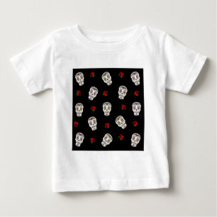 RAB Rockabilly Sugar Skulls Rozen op zwart