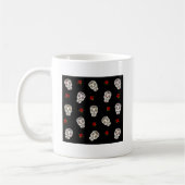 RAB Rockabilly Sugar Skulls Rozen op zwart Koffiemok (Links)