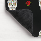 RAB Rockabilly Sugar Skulls Rozen op zwart Muismat (Hoek)