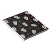 RAB Rockabilly Sugar Skulls Rozen op zwart Notitieblok (Schuin)