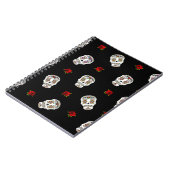 RAB Rockabilly Sugar Skulls Rozen op zwart Notitieboek (Linkerzijde)