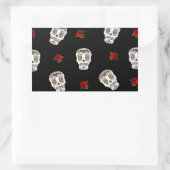 RAB Rockabilly Sugar Skulls Rozen op zwart Rechthoekige Sticker (Tas)