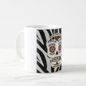 RAB Rockabilly Suiker Schedel op Zebraprint Koffiemok (Voorkant links)