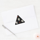 RAB Rockabilly Suiker Schedels Rozen Op Zwart Sticker (Envelop)