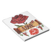 RAB Rockabilly Valentijn Rozen, Love & Lipstick Notitieblok (Schuin)