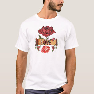 RAB Rockabilly Valentijn Rozen, Love & Lipstick T-shirt
