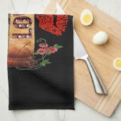 RAB Rockabilly Valentijn Rozen, Love & Lipstick Theedoek (Quarter Fold)