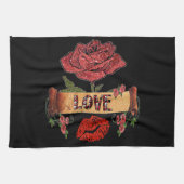 RAB Rockabilly Valentijn Rozen, Love & Lipstick Theedoek