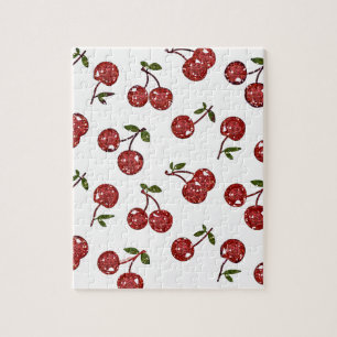 RAB Rockabilly Very Cherry Kersen Op Wit Legpuzzel