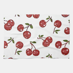 RAB Rockabilly Very Cherry Kersen Op Wit Theedoek