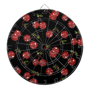 RAB Rockabilly Very Cherry Kersen Op Zwart Dartbord