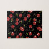 RAB Rockabilly Very Cherry Kersen Op Zwart Legpuzzel (Horizontaal)