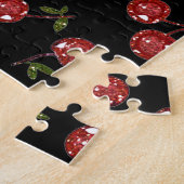 RAB Rockabilly Very Cherry Kersen Op Zwart Legpuzzel (Zijkant)