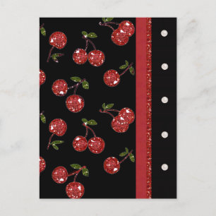 RAB Rockabilly Very Cherry Kersen Zwart Briefkaart