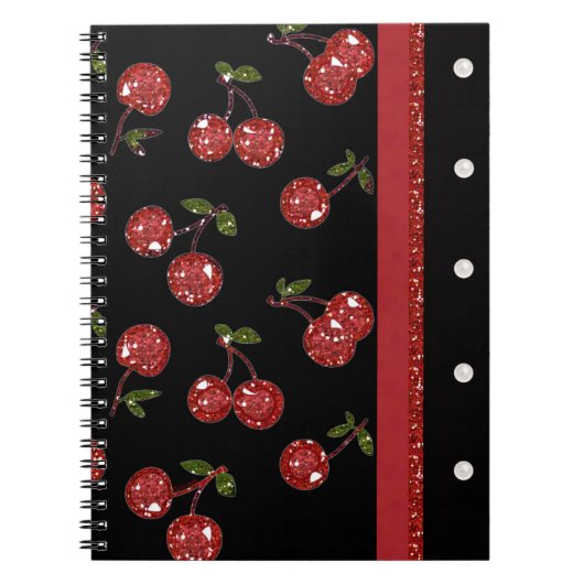 RAB Rockabilly Very Cherry Kersen Zwart Notitieboek (Voorkant)