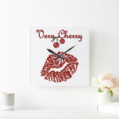 RAB Rockabilly Very Cherry Kus Vierkante Klok (Huis)