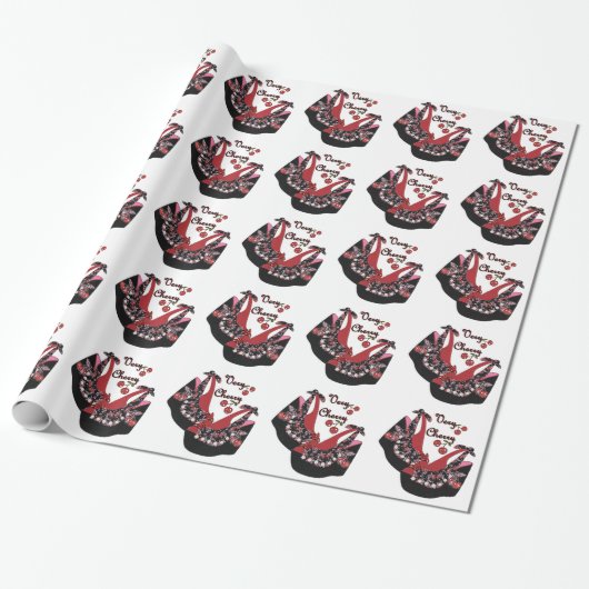RAB Rockabilly Very Cherry Schoenen Cadeaupapier (Uitgerold)