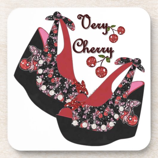 RAB Rockabilly Very Cherry Schoenen Onderzetter (Voorkant)