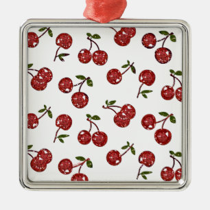 RAB Rockabilly Very Kersen Op Wit Metalen Ornament