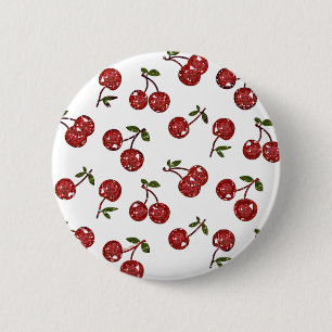 RAB Rockabilly Very Kersen Op Wit Ronde Button 5,7 Cm