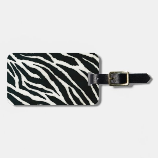 RAB Rockabilly Zebra Print Black & White Bagagelabel (Voorkant horizontaal)