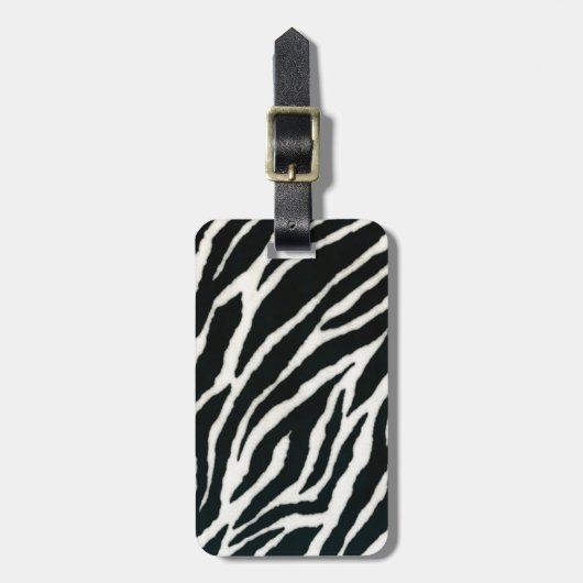 RAB Rockabilly Zebra Print Black & White Bagagelabel (Voorkant verticaal)
