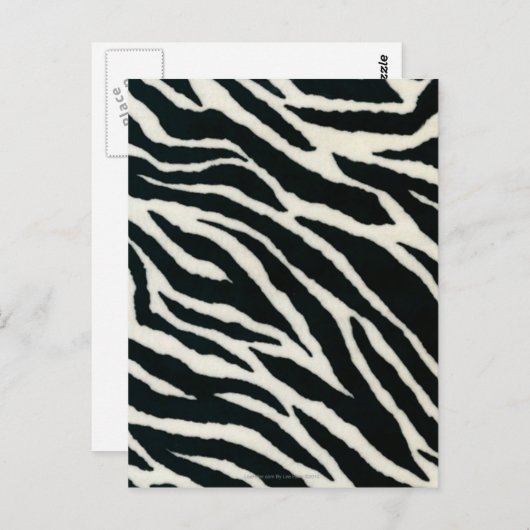 RAB Rockabilly Zebra Print Black & White Briefkaart (Voorkant / Achterkant)