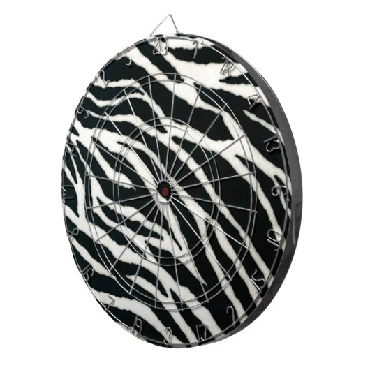 RAB Rockabilly Zebra Print Black & White Dartbord (Voorkant Rechts)