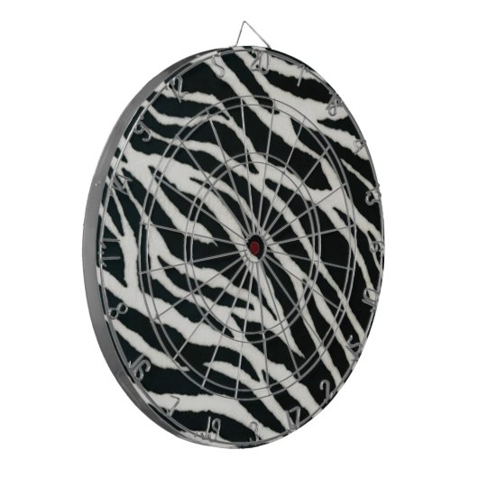 RAB Rockabilly Zebra Print Black & White Dartbord (Voorkant Links)