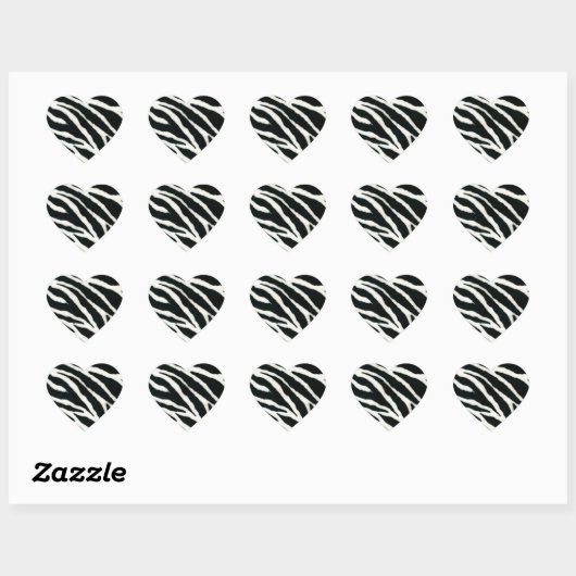 RAB Rockabilly Zebra Print Black & White Hart Sticker (Vel)