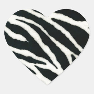 RAB Rockabilly Zebra Print Black & White Hart Sticker