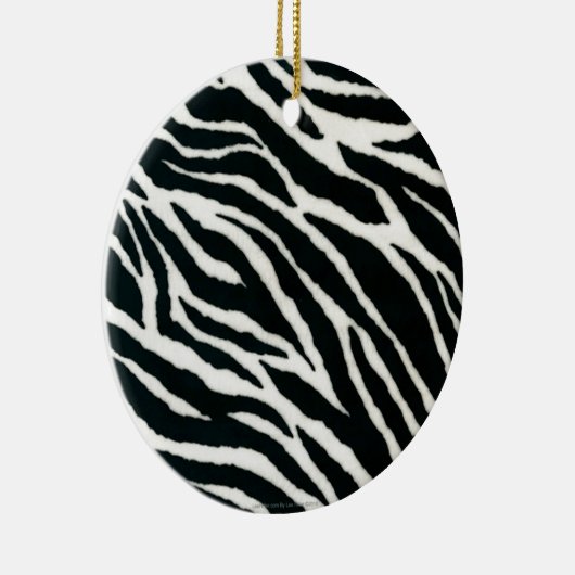 RAB Rockabilly Zebra Print Black & White Keramisch Ornament (Rechts)