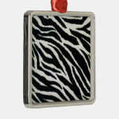 RAB Rockabilly Zebra Print Black & White Metalen Ornament (Rechts)