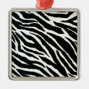 RAB Rockabilly Zebra Print Black & White Metalen Ornament