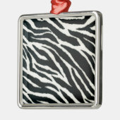 RAB Rockabilly Zebra Print Black & White Metalen Ornament (Links)