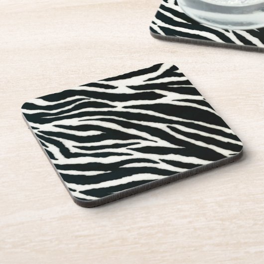 RAB Rockabilly Zebra Print Black & White Onderzetter (Linkerzijde)
