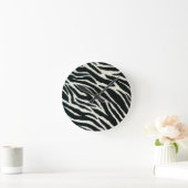RAB Rockabilly Zebra Print Black & White Ronde Klok (Huis)