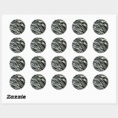 RAB Rockabilly Zebra Print Black & White Ronde Sticker (Vel)