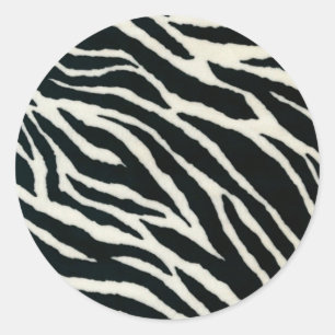 RAB Rockabilly Zebra Print Black & White Ronde Sticker