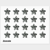 RAB Rockabilly Zebra Print Black & White Ster Sticker (Vel)