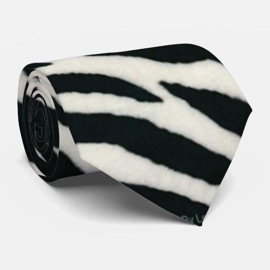 RAB Rockabilly Zebra Print Black & White Stropdas (Opgerold)