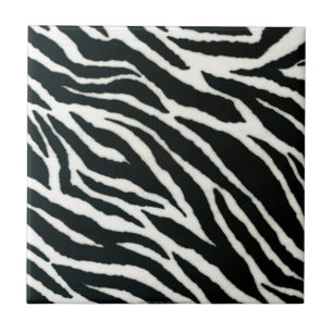 RAB Rockabilly Zebra Print Black & White Tegeltje