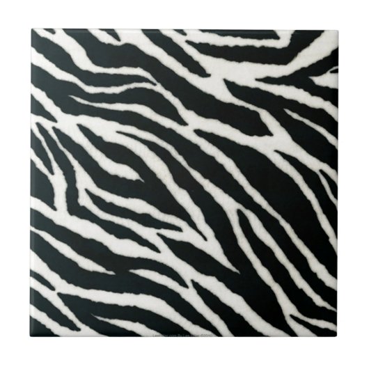 RAB Rockabilly Zebra Print Black & White Tegeltje (Voorkant)