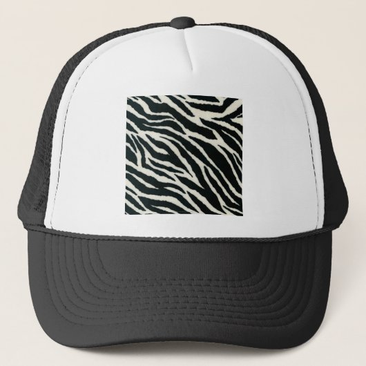 RAB Rockabilly Zebra Print Black & White Trucker Pet (Voorkant)