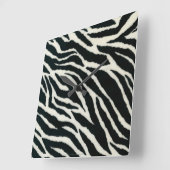 RAB Rockabilly Zebra Print Black & White Vierkante Klok (Hoek)
