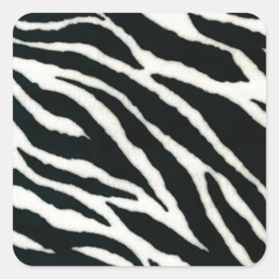 RAB Rockabilly Zebra Print Black & White Vierkante Sticker