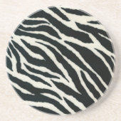 RAB Rockabilly Zebra Print Black & White Zandsteen Onderzetter (Voorkant)