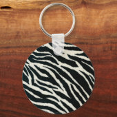 RAB Rockabilly Zebraprint Zwart & Wit Sleutelhanger (Voorkant)