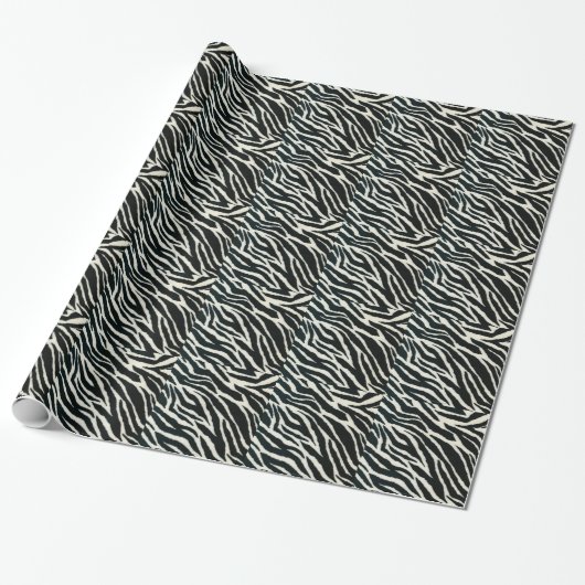 RAB Rockabilly Zebrastreep Zwart & Wit Cadeaupapier (Uitgerold)